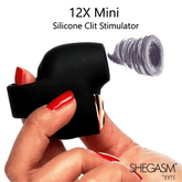 Shegasm Mini 12X Mini Silicone Clit Stimulator - Black